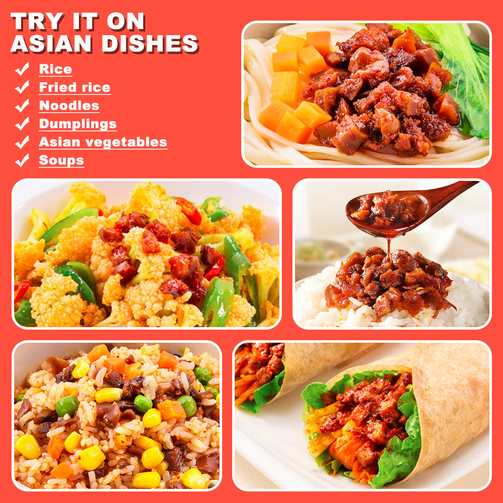 Mushroom Chili Sauce, Chili Oil with Mushroom&Pepper, Mushroom in Sauce, Ready to Eat and Use, Condiment, 230g/8.1oz