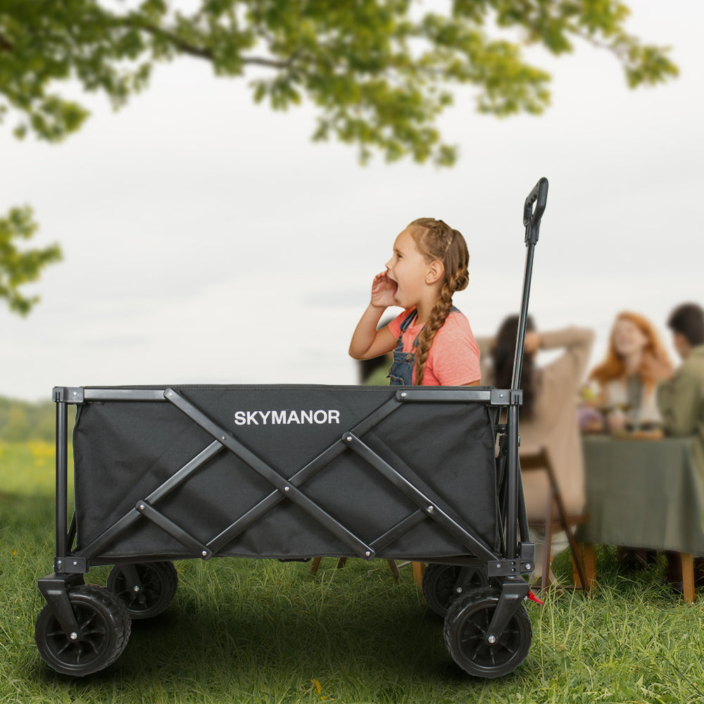 EAPC Gathered Collapsible Wagon for Kids & Cargo Black