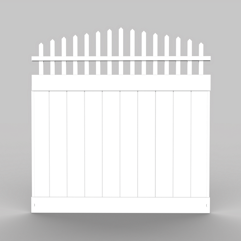EAPC Tonish Vinyl Privacy Fence with Crowned Picket Top