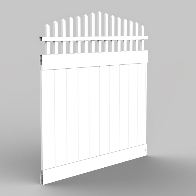 EAPC Tonish Vinyl Privacy Fence with Crowned Picket Top