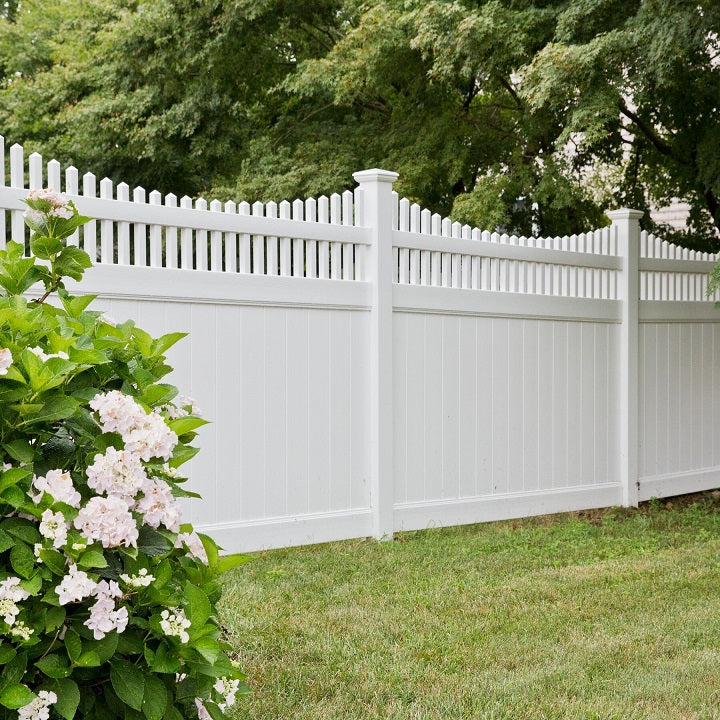 EAPC Tonish Vinyl Privacy Fence with Scalloped Picket Top